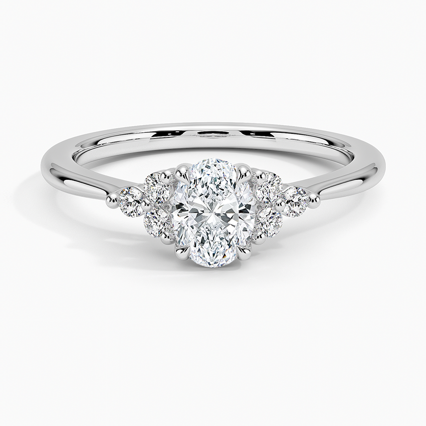 Melody Diamond Ring Platinum Oval Engagement Ring