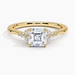 Melody Diamond Ring Yellow Gold 18k Asscher Engagement Ring