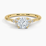 Melody Diamond Ring Yellow Gold 18k Cushion Engagement Ring