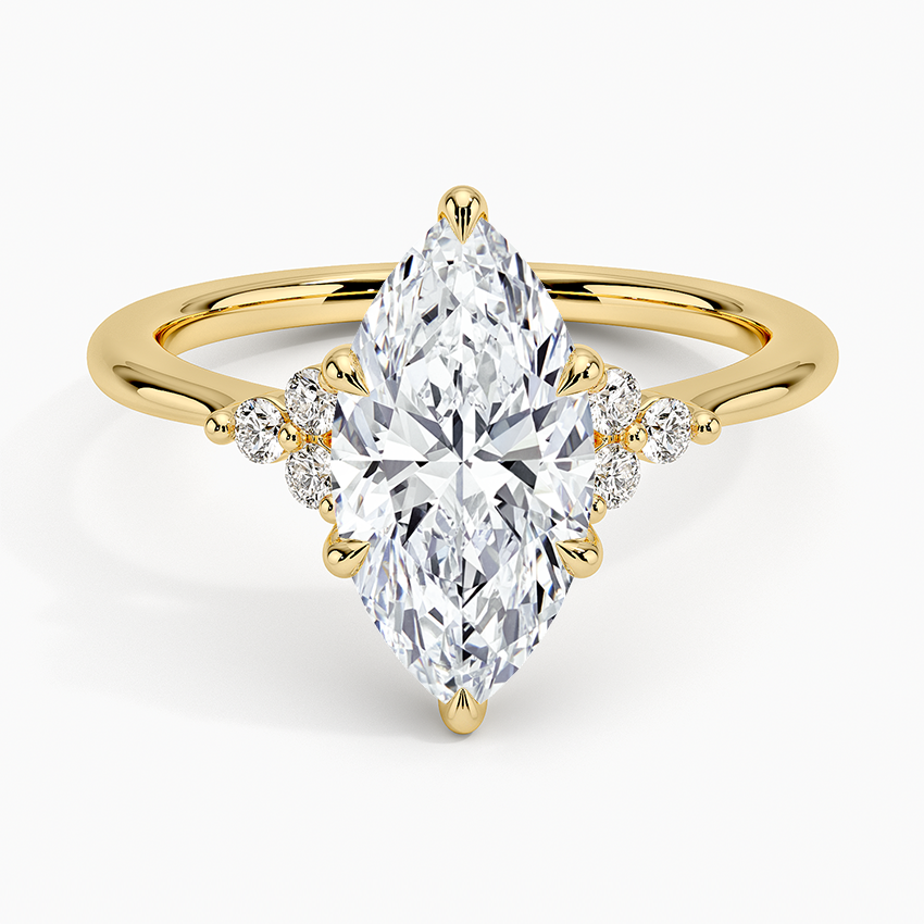 Melody Diamond Ring Yellow Gold 18k Marquise Engagement Ring