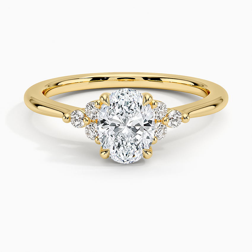 Melody Diamond Ring Yellow Gold 18k Oval Engagement Ring