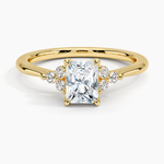 Melody Diamond Ring Yellow Gold 18k Radiant Engagement Ring