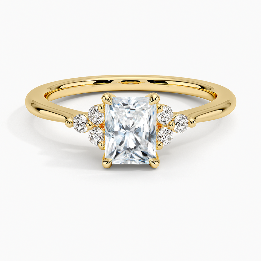 Melody Diamond Ring Yellow Gold 18k Radiant Engagement Ring