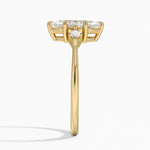 Cometa Three Stone Diamond Ring Yellow Gold 18k Marquise Engagement Ring
