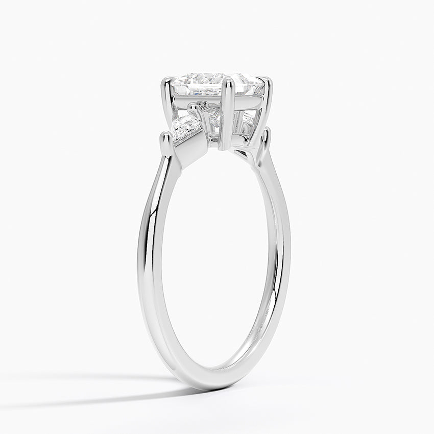 Cometa Three Stone Diamond Ring Platinum Princess Engagement Ring