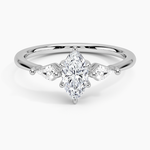 Cometa Three Stone Diamond Ring Platinum Marquise Engagement Ring