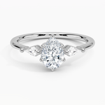 Cometa Three Stone Diamond Ring Platinum Pear Engagement Ring