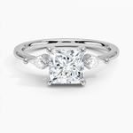 Cometa Three Stone Diamond Ring Platinum Princess Engagement Ring