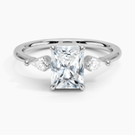 Cometa Three Stone Diamond Ring Platinum Radiant Engagement Ring