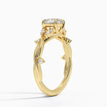 Azalea Twist Diamond Ring Yellow Gold 18k Cushion Engagement Ring