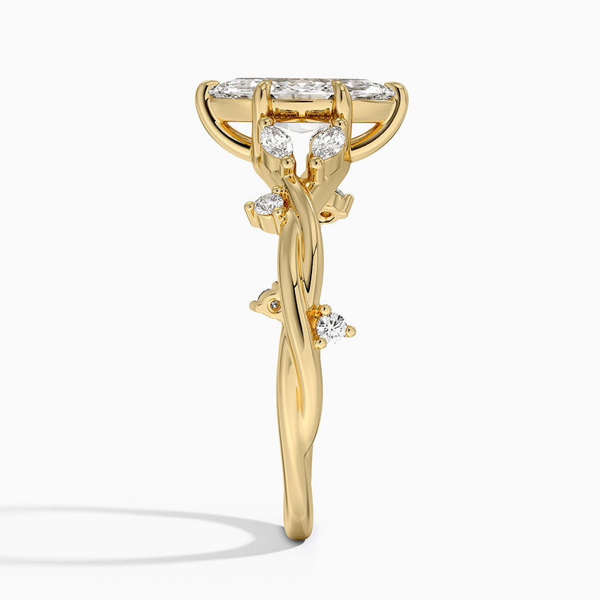 Azalea Twist Diamond Ring Yellow Gold 18k Marquise Engagement Ring