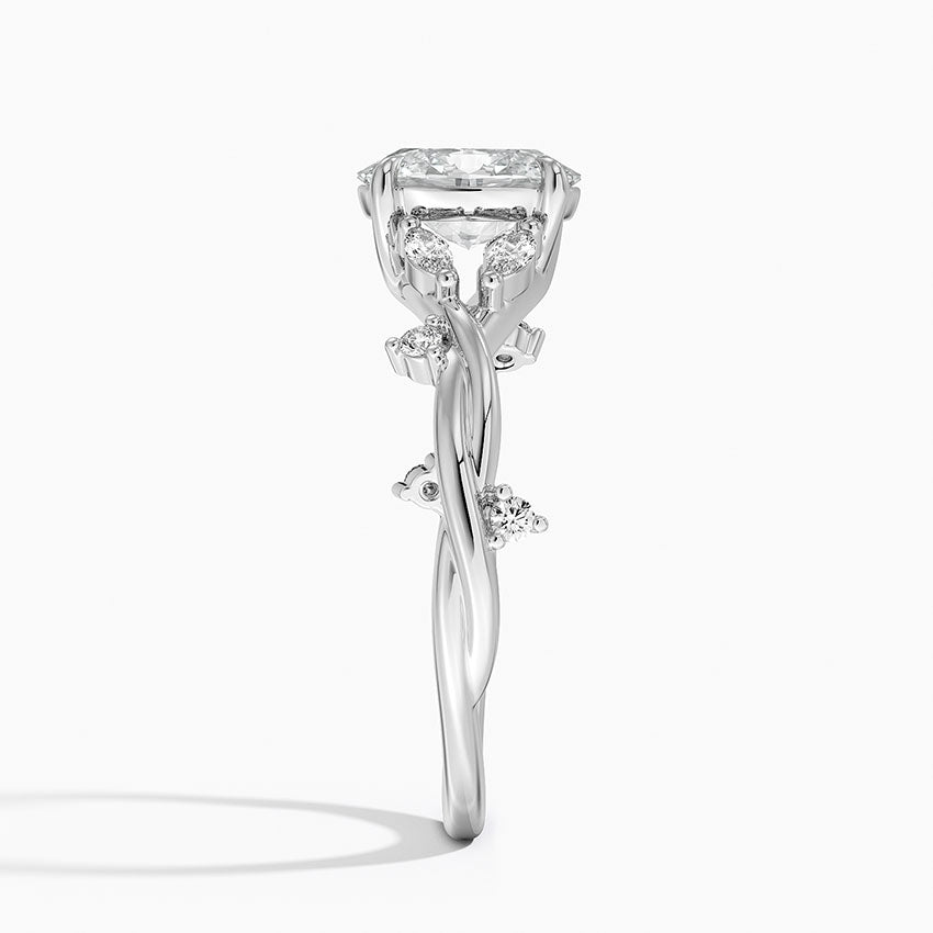 Azalea Twist Diamond Ring Platinum Oval Engagement Ring