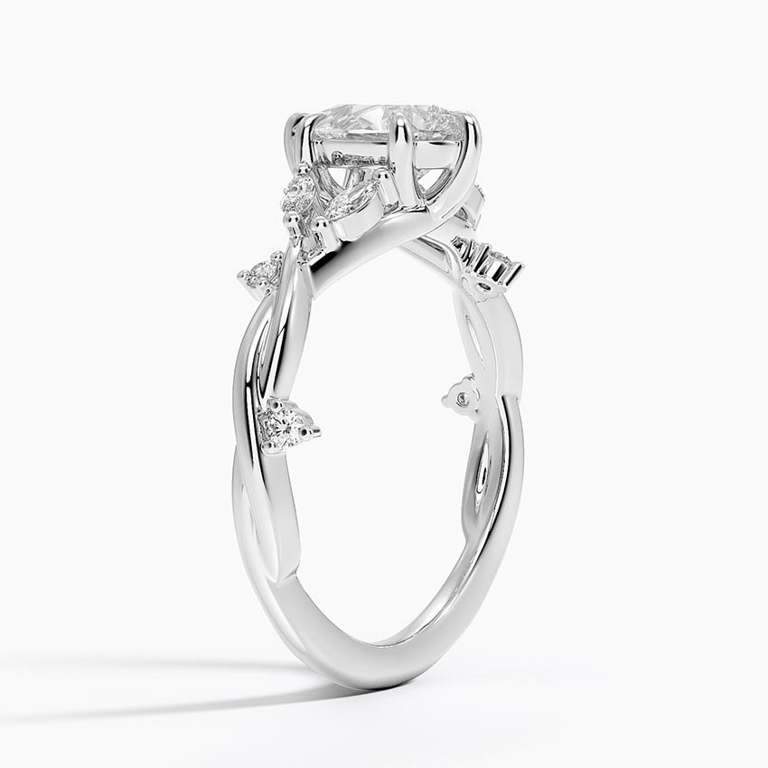 Azalea Twist Diamond Ring Platinum Pear Engagement Ring