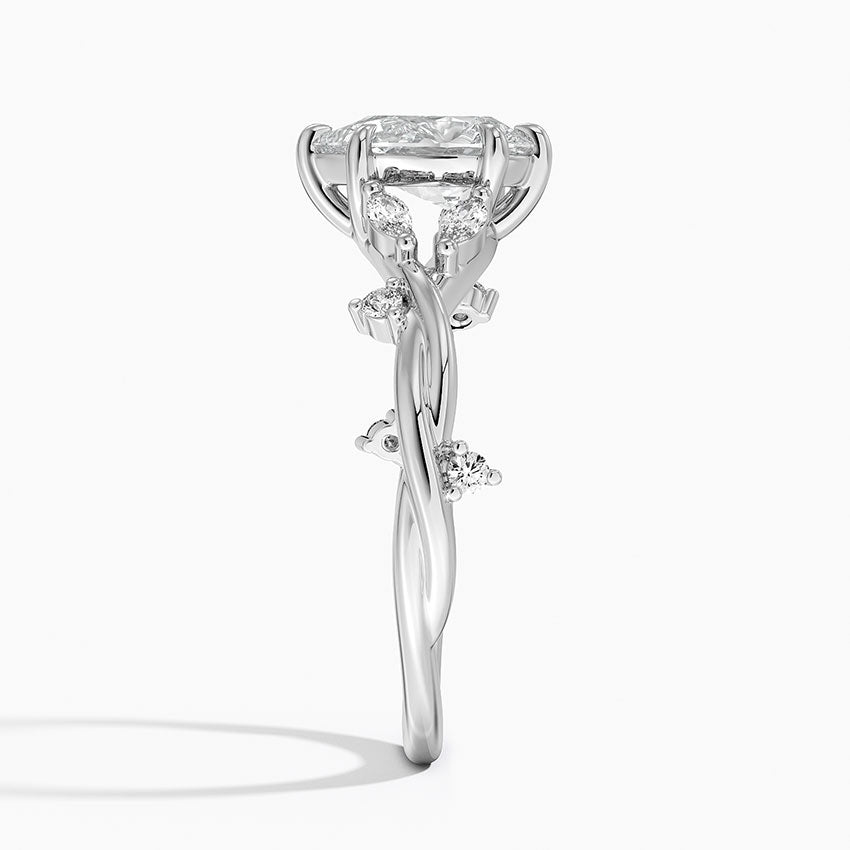 Azalea Twist Diamond Ring Platinum Pear Engagement Ring
