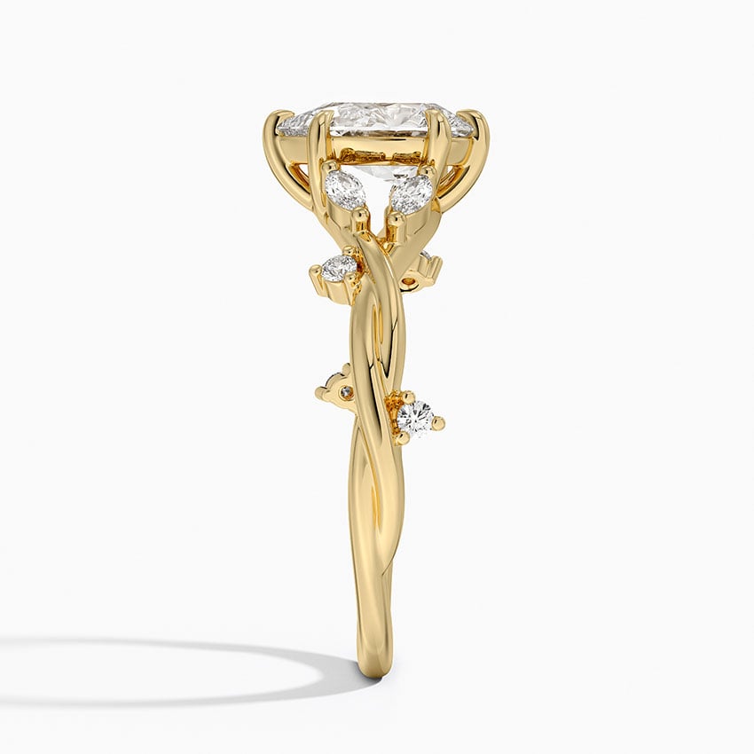 Azalea Twist Diamond Ring Yellow Gold 18k Pear Engagement Ring
