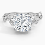Azalea Twist Diamond Ring Platinum Cushion Engagement Ring