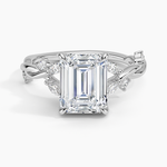 Azalea Twist Diamond Ring Platinum Emerald Engagement Ring