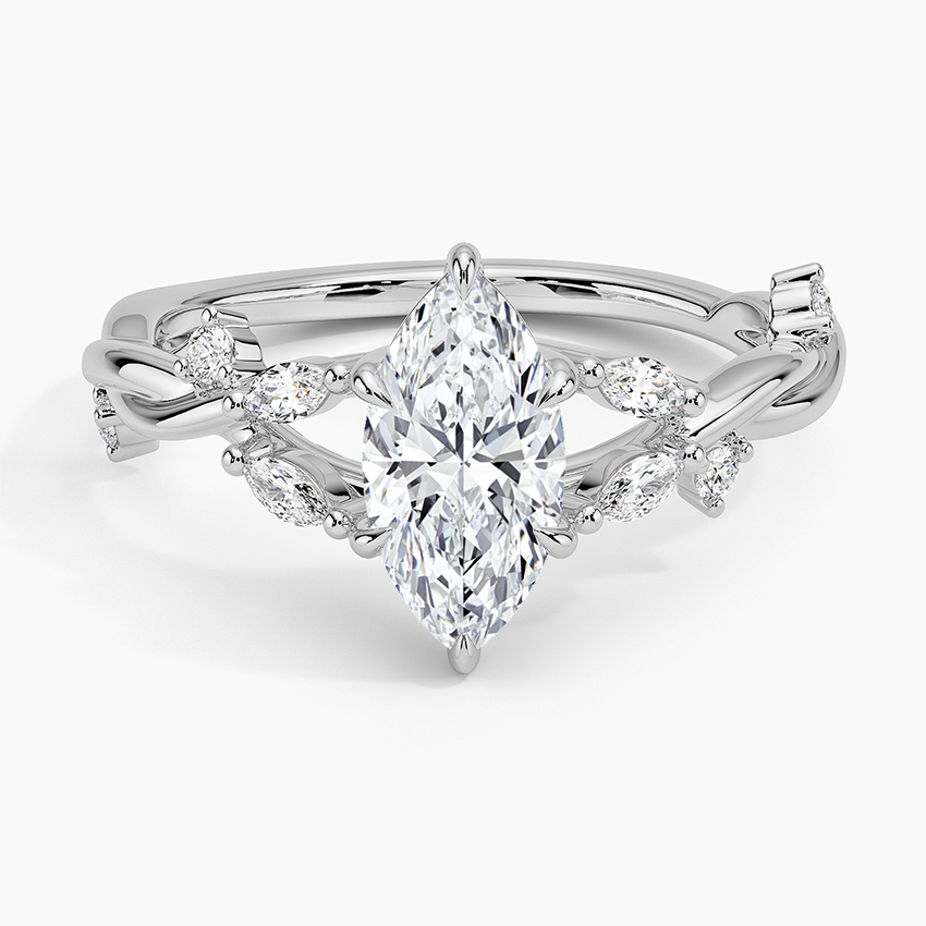 Azalea Twist Diamond Ring Platinum Marquise Engagement Ring