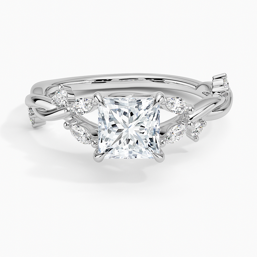 Azalea Twist Diamond Ring Platinum Princess Engagement Ring