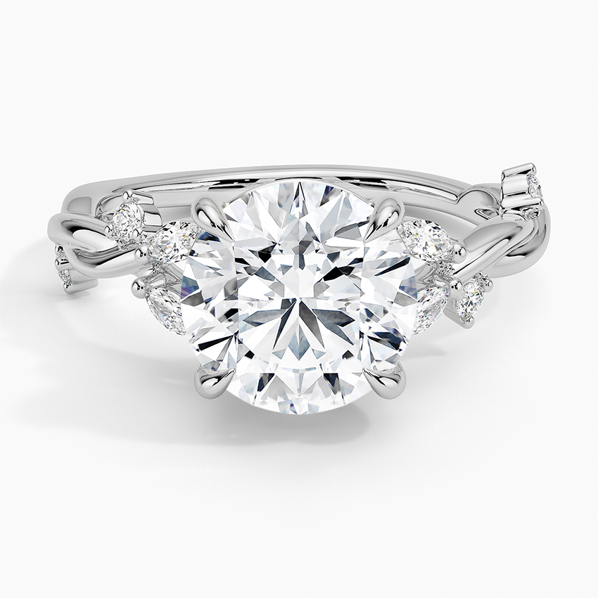 Azalea Twist Diamond Ring Platinum Round Engagement Ring