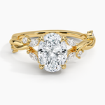 Azalea Twist Diamond Ring Yellow Gold 18k Oval Engagement Ring