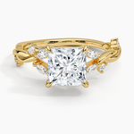 Azalea Twist Diamond Ring Yellow Gold 18k Princess Engagement Ring