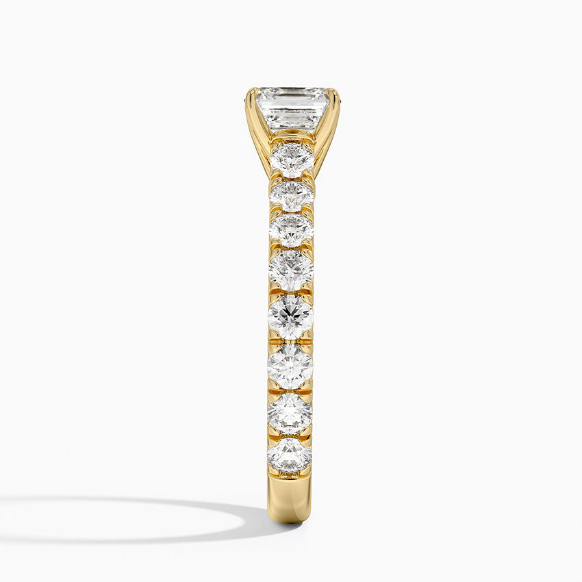 Anthology Three-Quarter Coverage Diamond Ring Yellow Gold 18k Asscher Engagement Ring