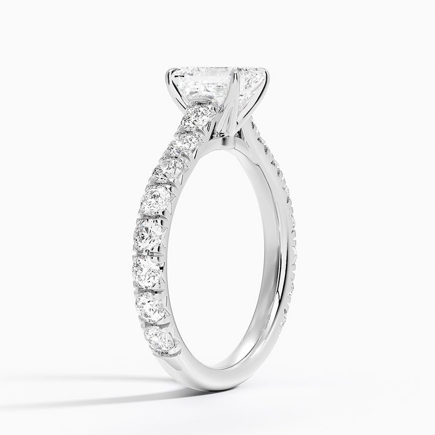 Anthology Three-Quarter Coverage Diamond Ring Platinum Emerald Engagement Ring