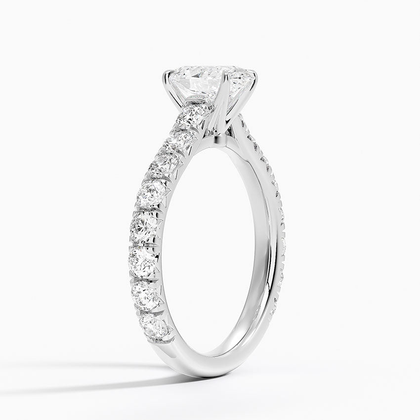 Anthology Three-Quarter Coverage Diamond Ring Platinum Oval Engagement Ring