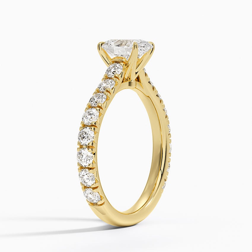 Anthology Three-Quarter Coverage Diamond Ring Yellow Gold 18k Oval Engagement Ring
