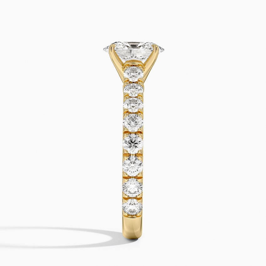 Anthology Three-Quarter Coverage Diamond Ring Yellow Gold 18k Oval Engagement Ring