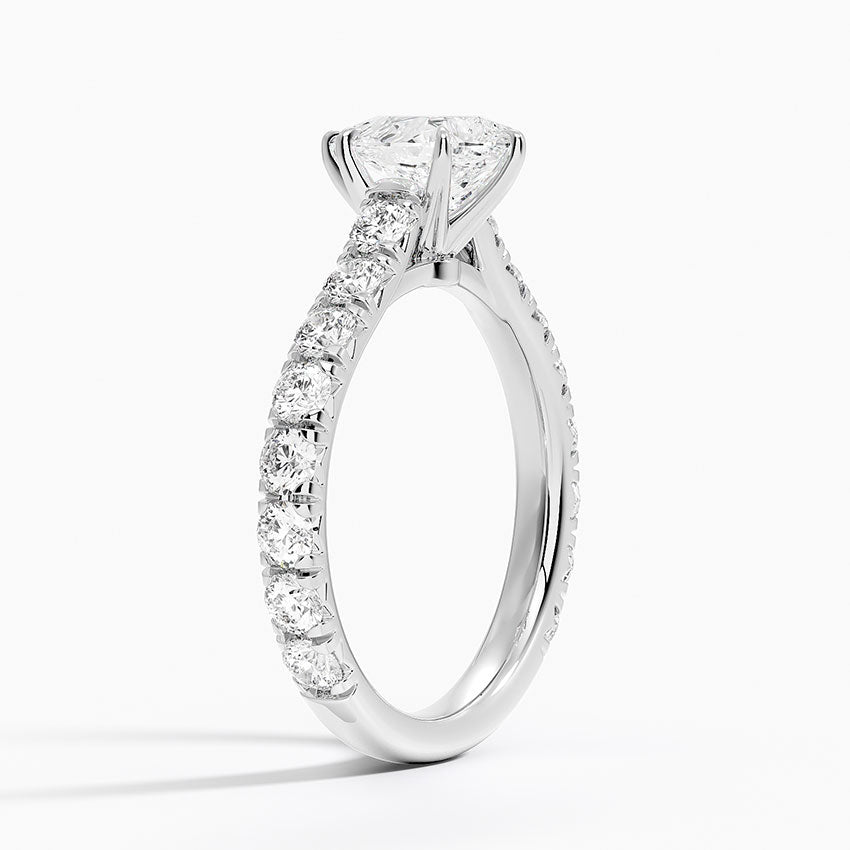 Anthology Three-Quarter Coverage Diamond Ring Platinum Pear Engagement Ring