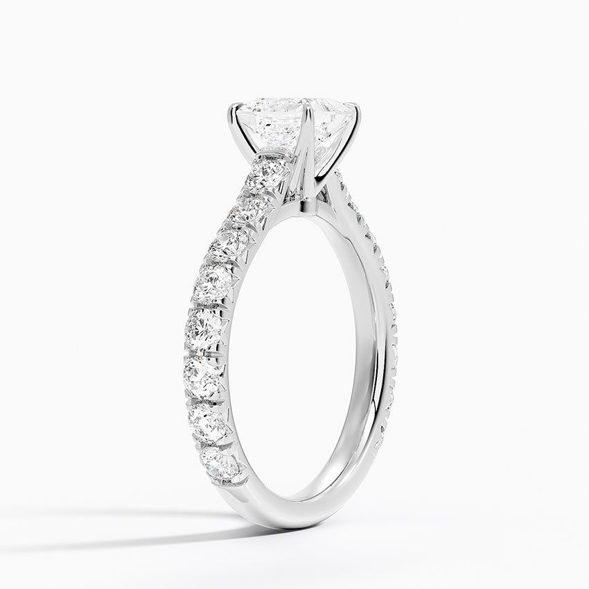 Anthology Three-Quarter Coverage Diamond Ring Platinum Princess Engagement Ring
