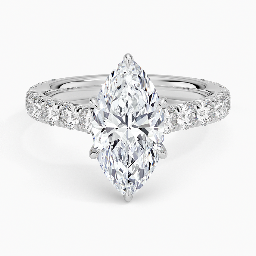 Anthology Three-Quarter Coverage Diamond Ring Platinum Marquise Engagement Ring