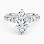 Anthology Three-Quarter Coverage Diamond Ring Platinum Marquise Engagement Ring