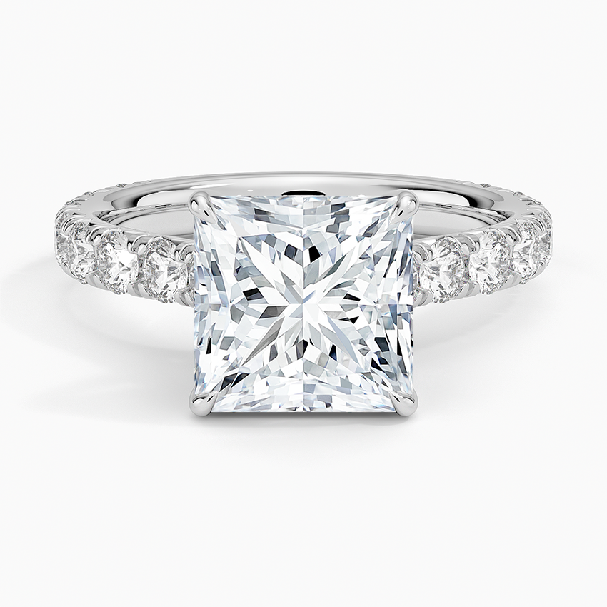 Anthology Three-Quarter Coverage Diamond Ring Platinum Princess Engagement Ring
