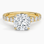 Anthology Three-Quarter Coverage Diamond Ring Yellow Gold 18k Cushion Engagement Ring