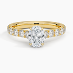 Anthology Three-Quarter Coverage Diamond Ring Yellow Gold 18k Oval Engagement Ring