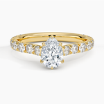 Anthology Three-Quarter Coverage Diamond Ring Yellow Gold 18k Pear Engagement Ring