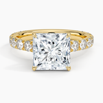 Anthology Three-Quarter Coverage Diamond Ring Yellow Gold 18k Princess Engagement Ring