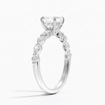 Versailles Hidden Halo Diamond Ring Platinum Asscher Engagement Ring