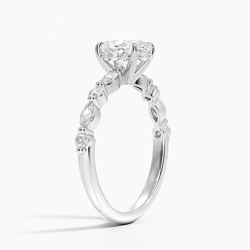 Versailles Hidden Halo Diamond Ring Platinum Oval Engagement Ring