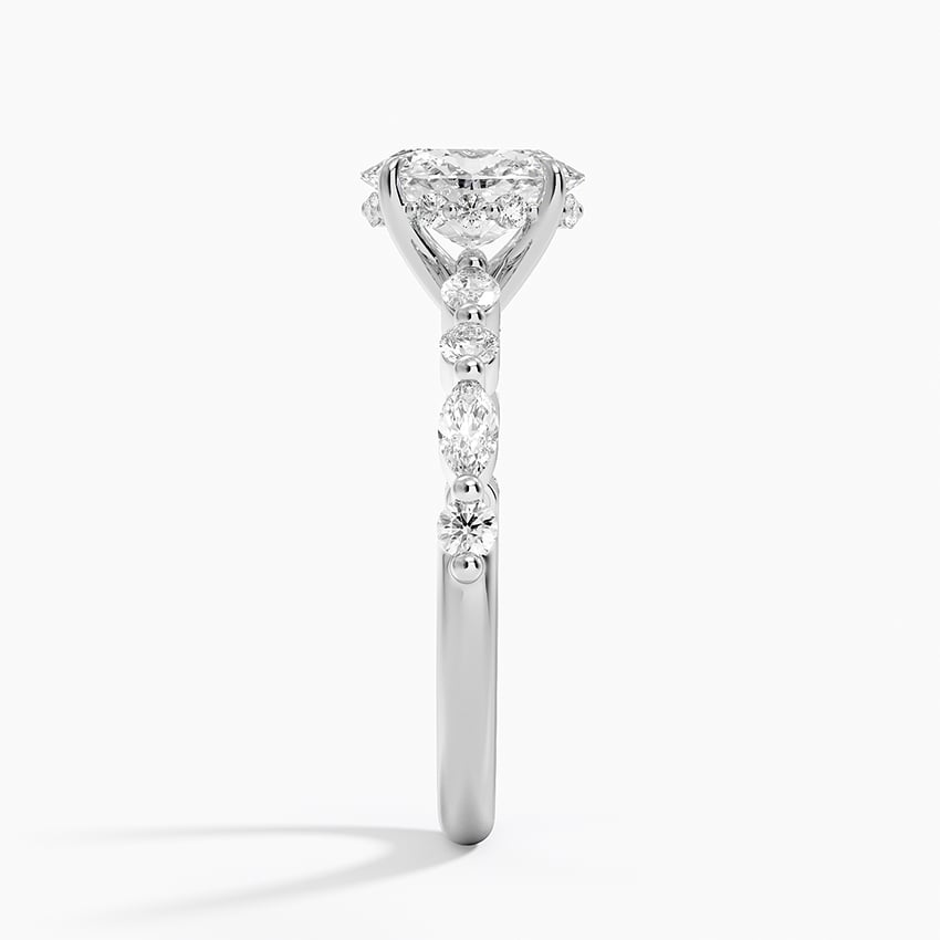 Versailles Hidden Halo Diamond Ring Platinum Oval Engagement Ring