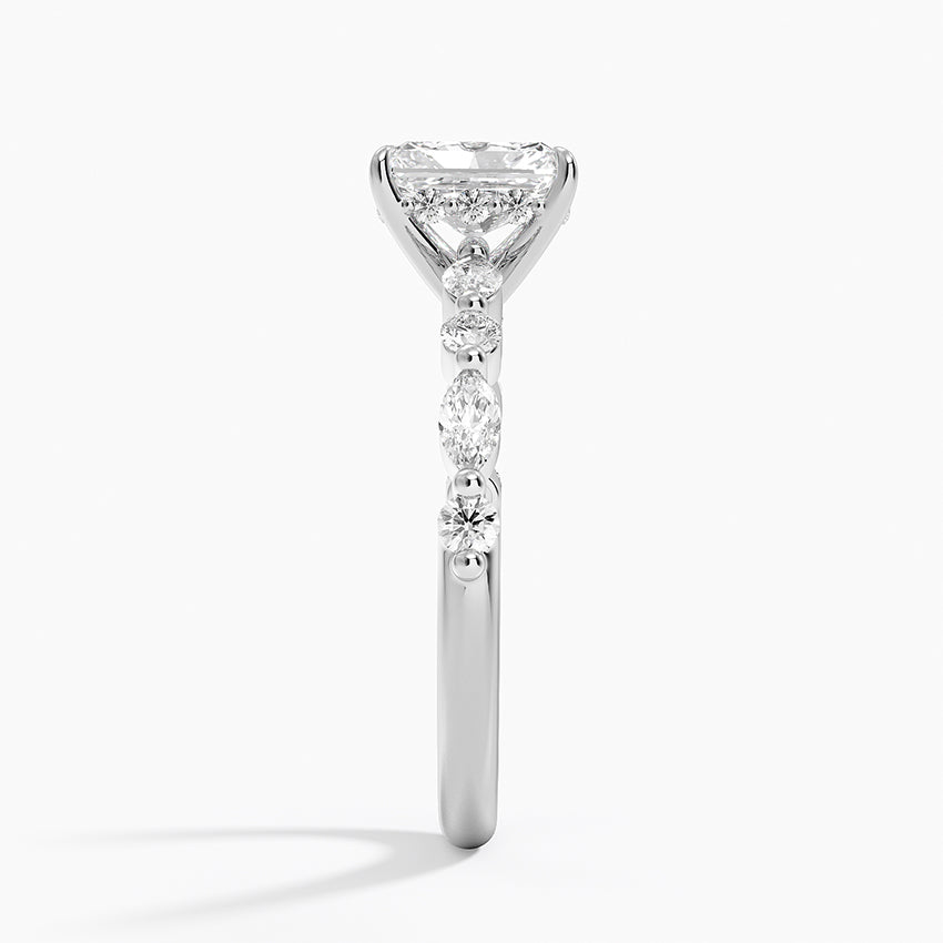 Versailles Hidden Halo Diamond Ring Platinum Radiant Engagement Ring