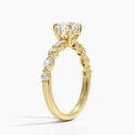 Versailles Hidden Halo Diamond Ring Yellow Gold 18k Round Engagement Ring