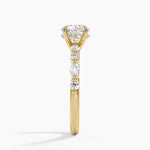 Versailles Hidden Halo Diamond Ring Yellow Gold 18k Round Engagement Ring
