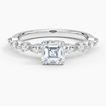 Versailles Hidden Halo Diamond Ring Platinum Asscher Engagement Ring