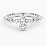 Versailles Hidden Halo Diamond Ring Platinum Marquise Engagement Ring