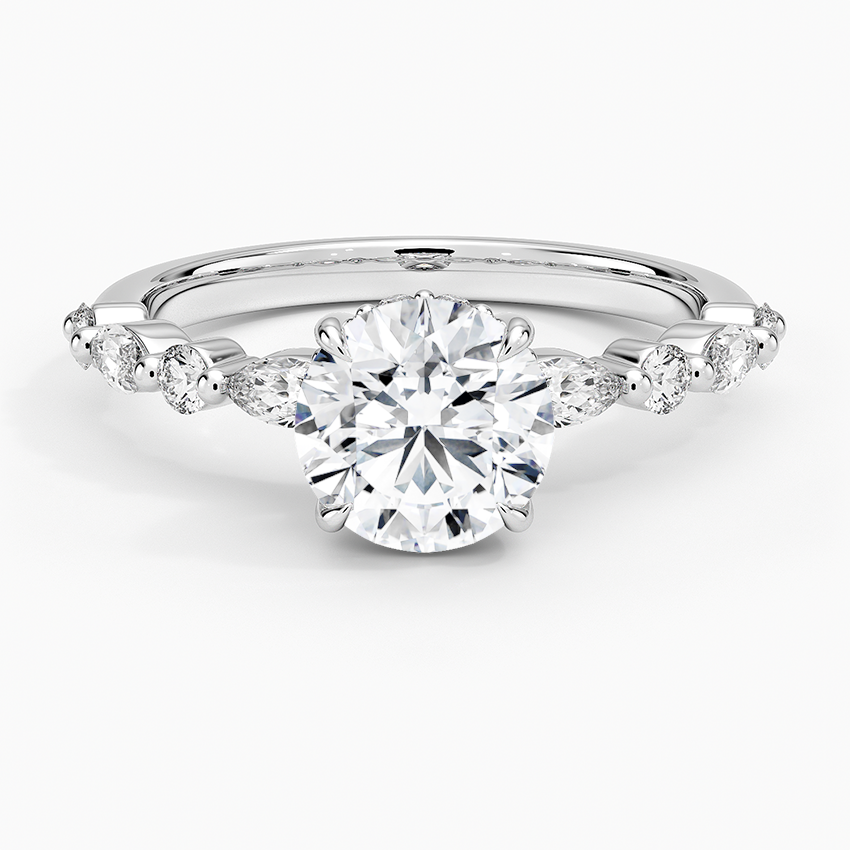 Versailles Hidden Halo Diamond Ring Platinum Round Engagement Ring