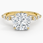 Versailles Hidden Halo Diamond Ring Yellow Gold 18k Cushion Engagement Ring